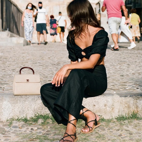 Faithfull La Marches Linen Crop Top - Picture 2 of 8